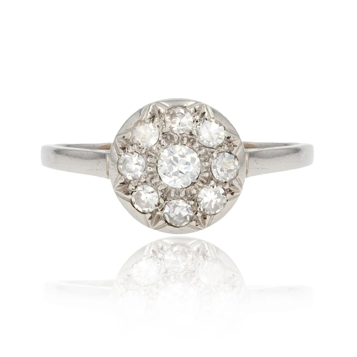 Bague Solitaire en platine et diamants