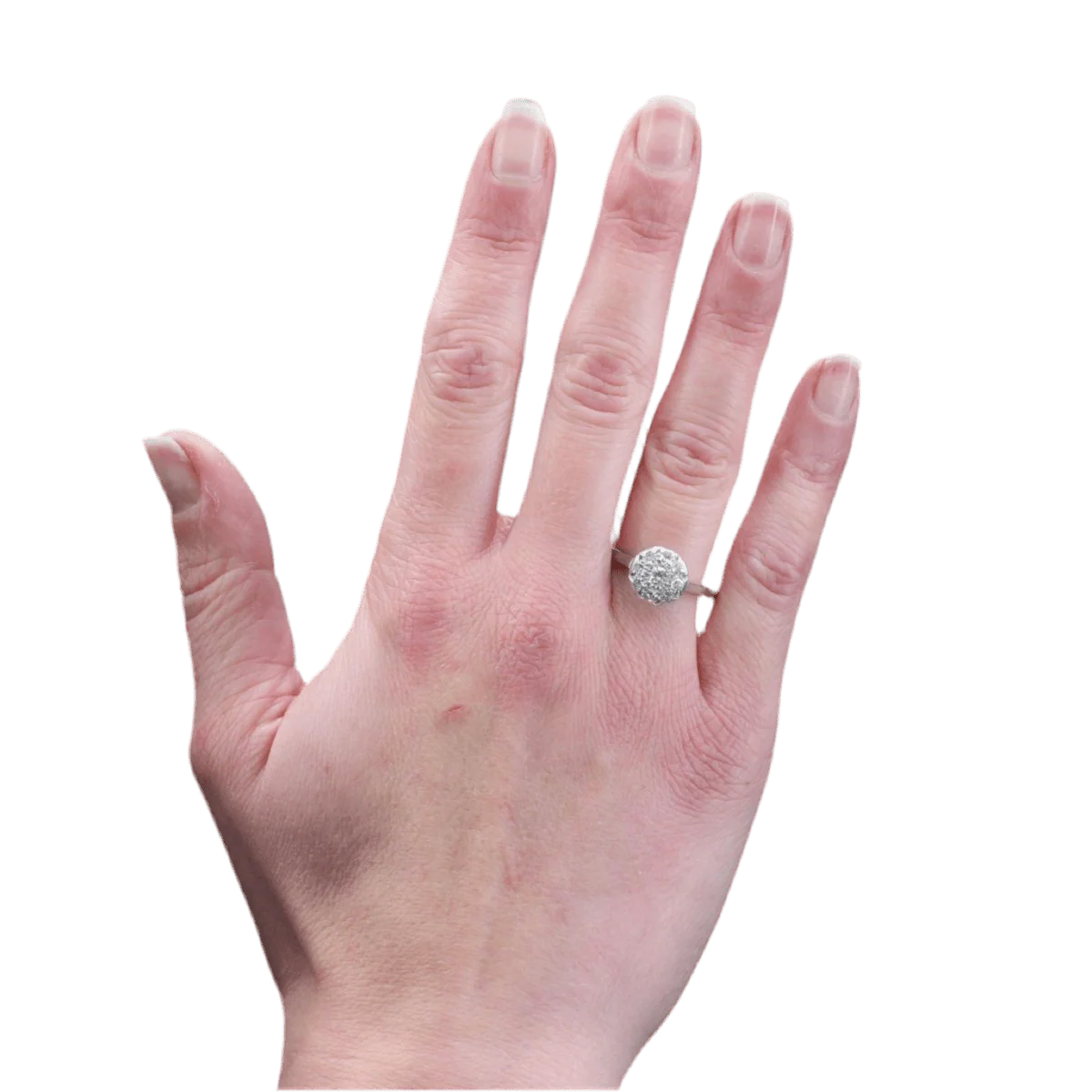 Bague Solitaire en platine et diamants - Image 2