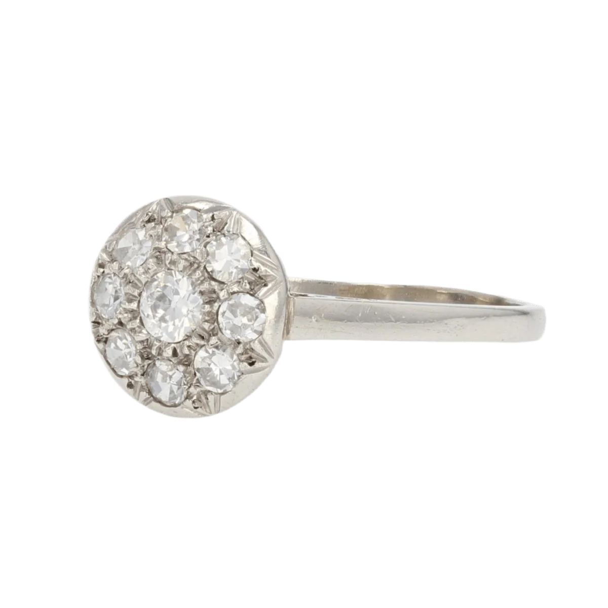 Bague Solitaire en platine et diamants - Image 3