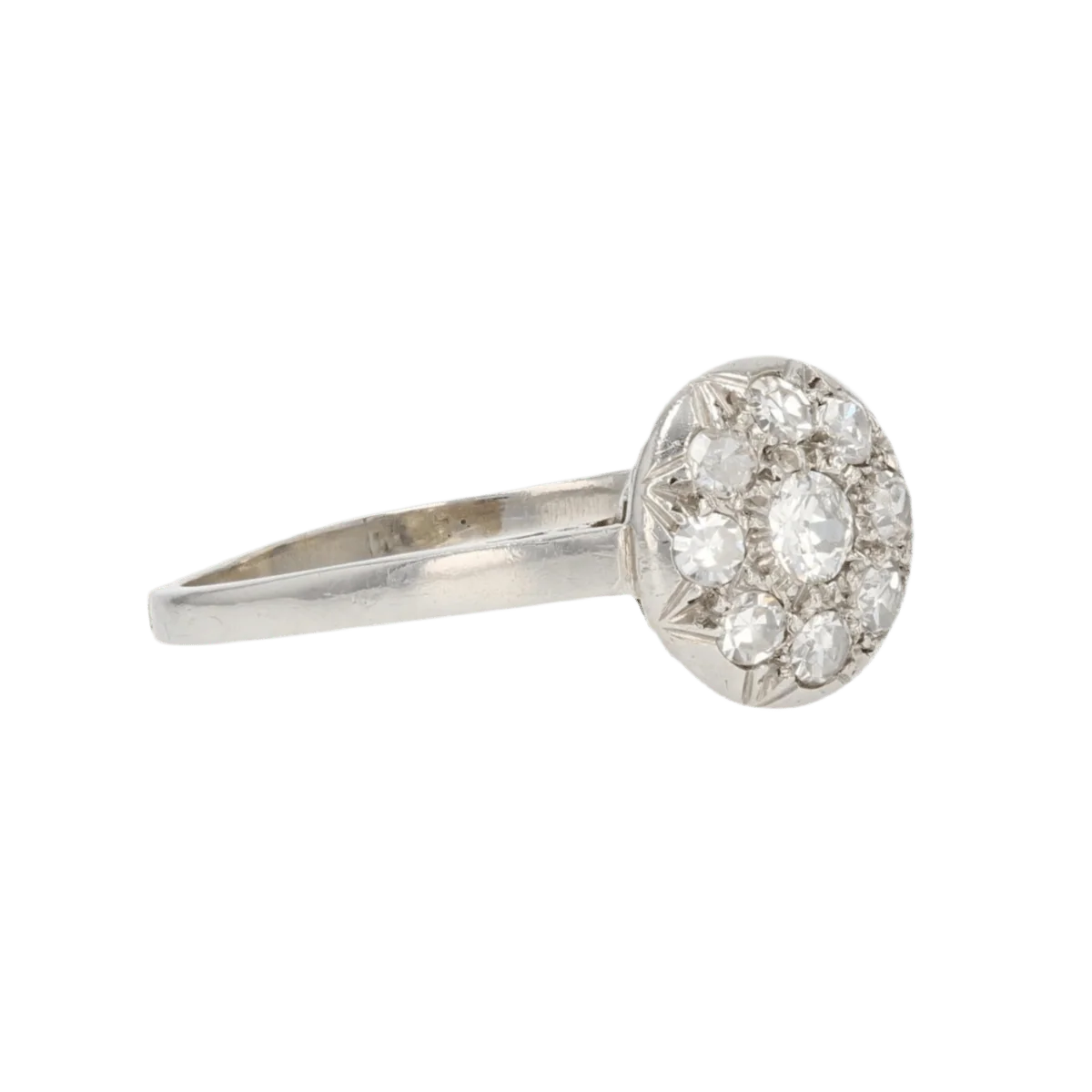 Bague Solitaire en platine et diamants - Image 5