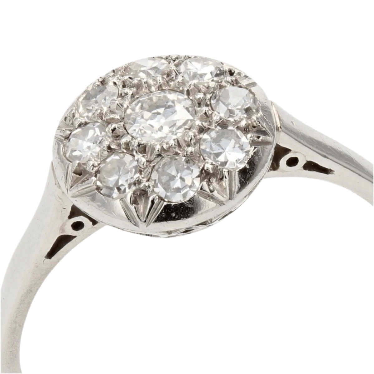 Bague Solitaire en platine et diamants - Image 7