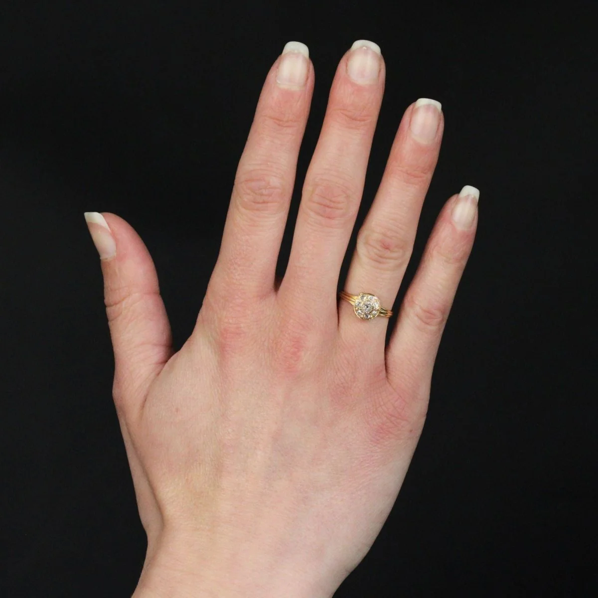Bague en or jaune et diamants - Image 2