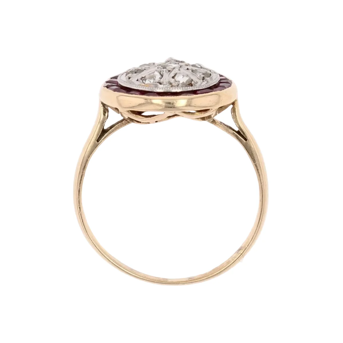 Bague Entourage en or jaune, rubis et diamants - Image 6