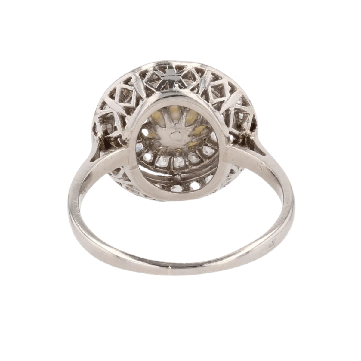 Bague Pompadour en platine, perle et diamants - Image 4