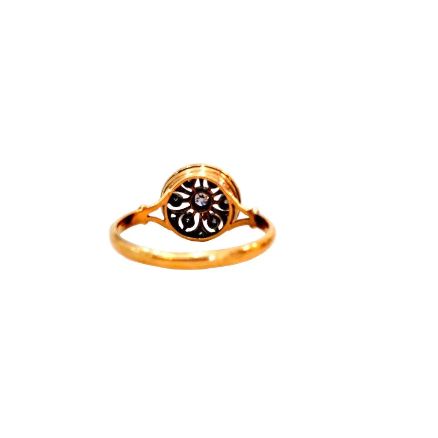 Bague Marguerite en or jaune, argent, et diamants - Image 5