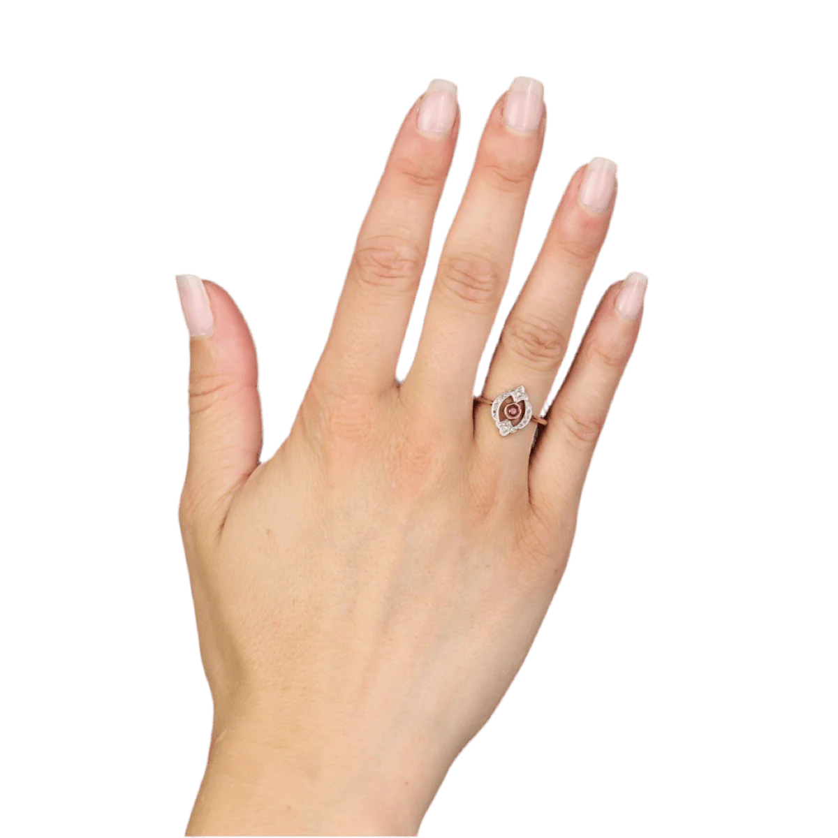 Bague Trilogie en or jaune, rubis et diamants - Image 2