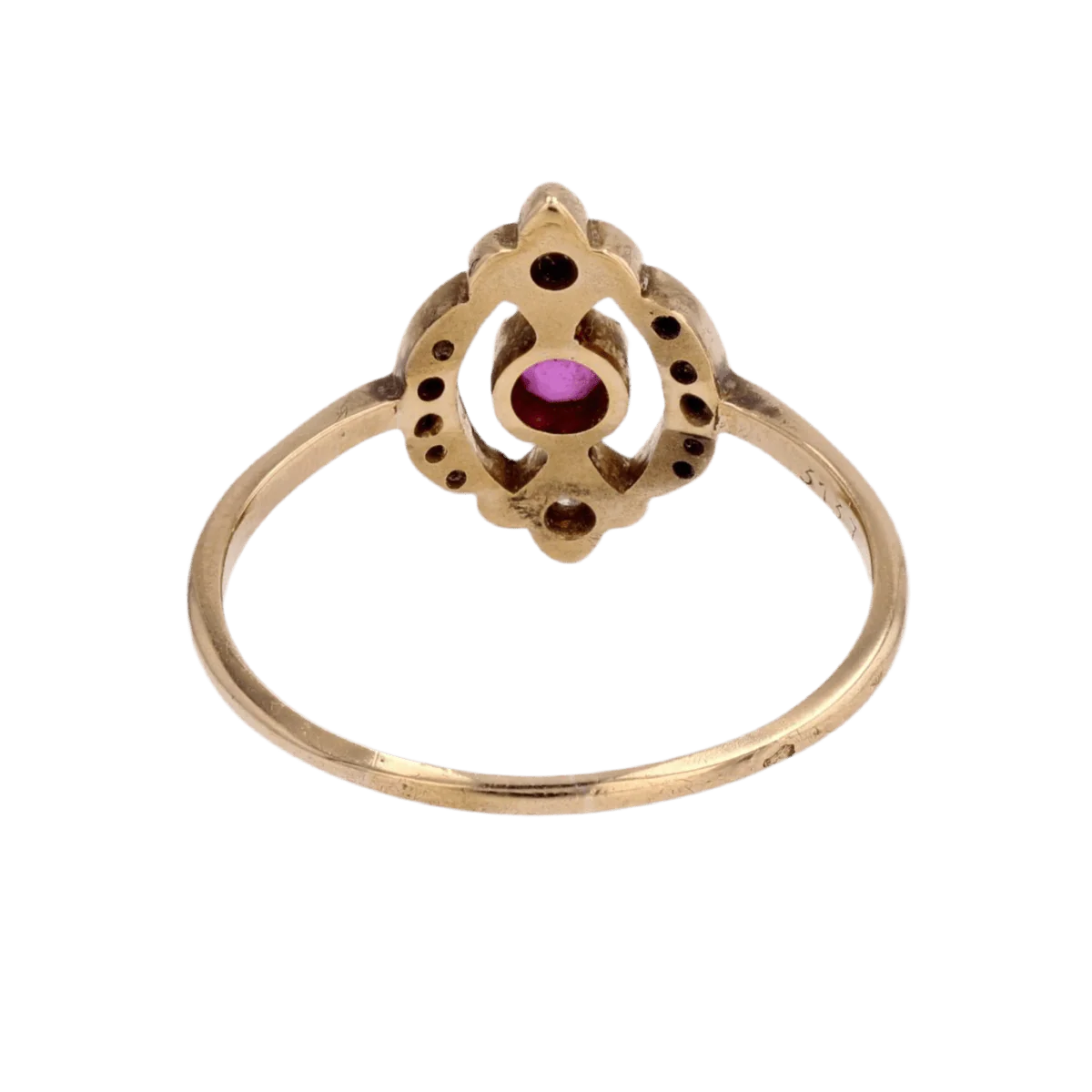 Bague Trilogie en or jaune, rubis et diamants - Image 4
