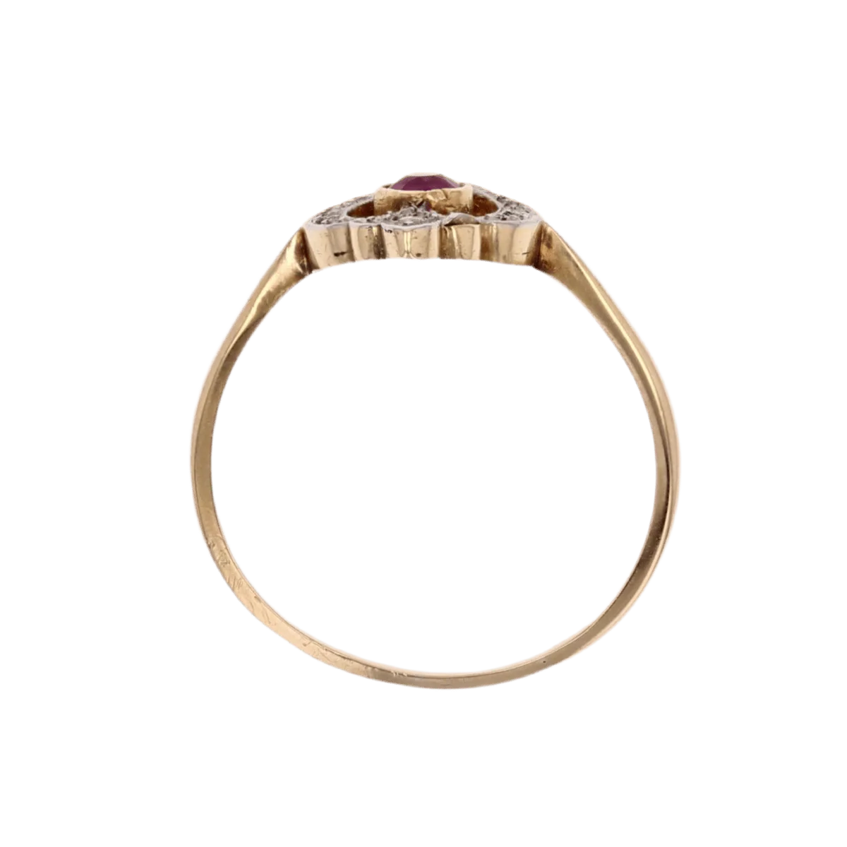 Bague Trilogie en or jaune, rubis et diamants - Image 6