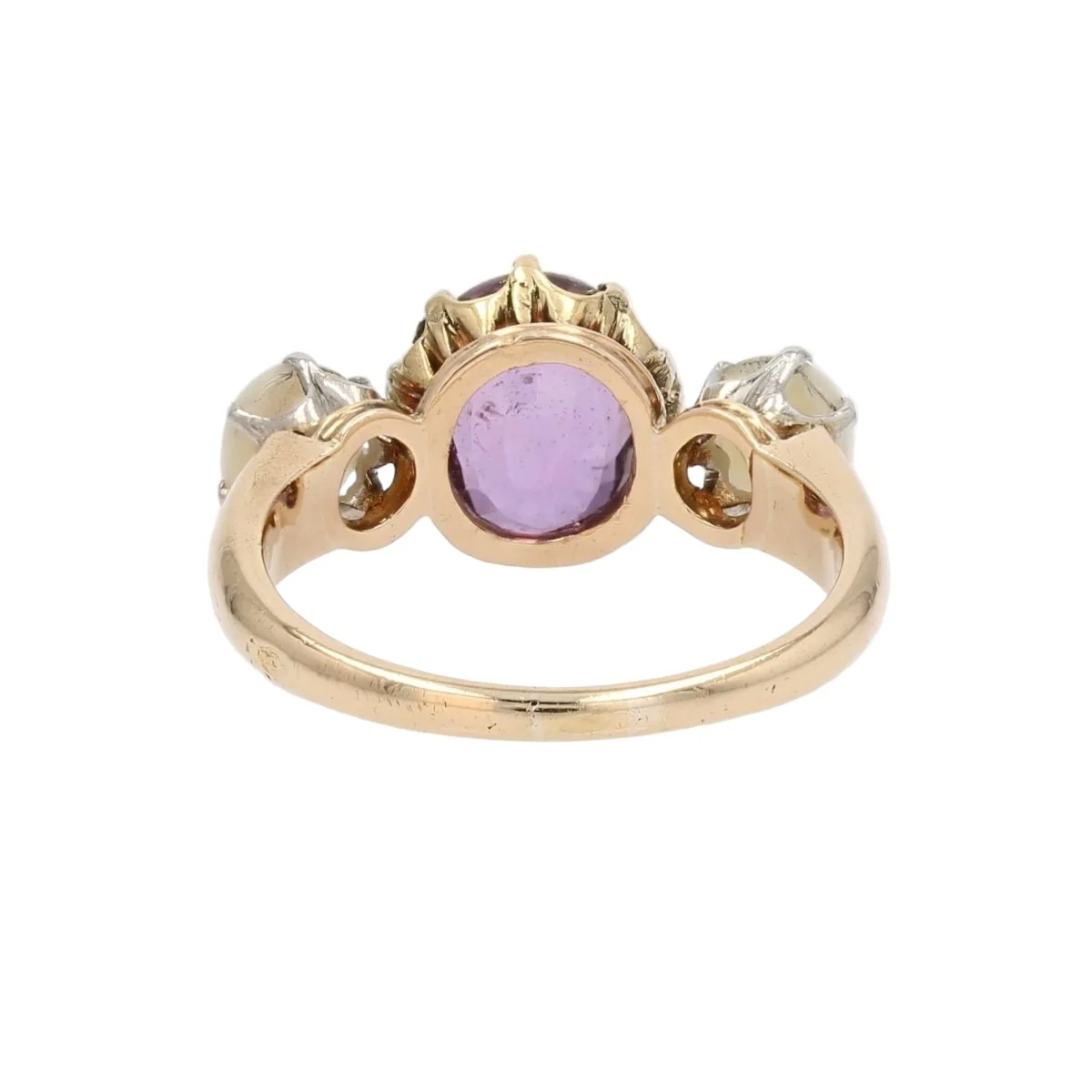 Bague Trilogie en or jaune, saphir et perles - Image 4