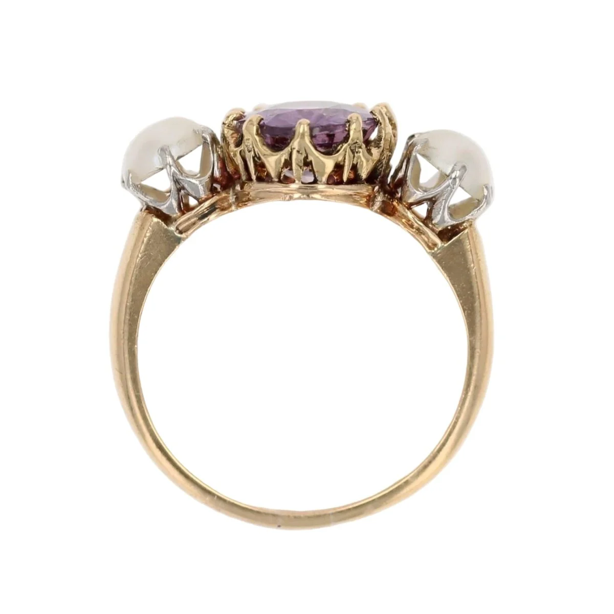 Bague Trilogie en or jaune, saphir et perles - Image 6