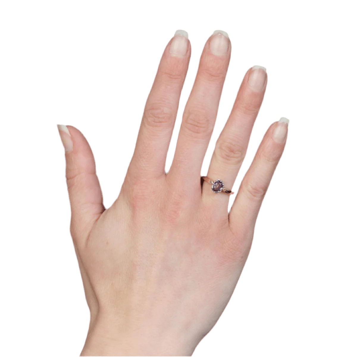Bague Solitaire en or jaune, or blanc et saphir - Image 2