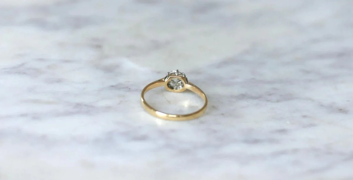 Solitaire Ancien Diamant 0,35Ct Or et Platine - Image 7