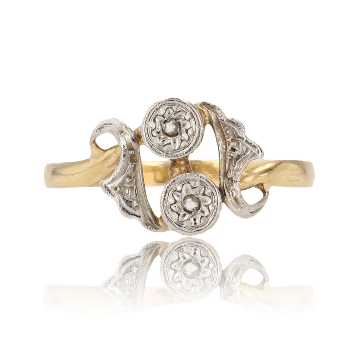 Bague Toi & Moi en or jaune et diamants