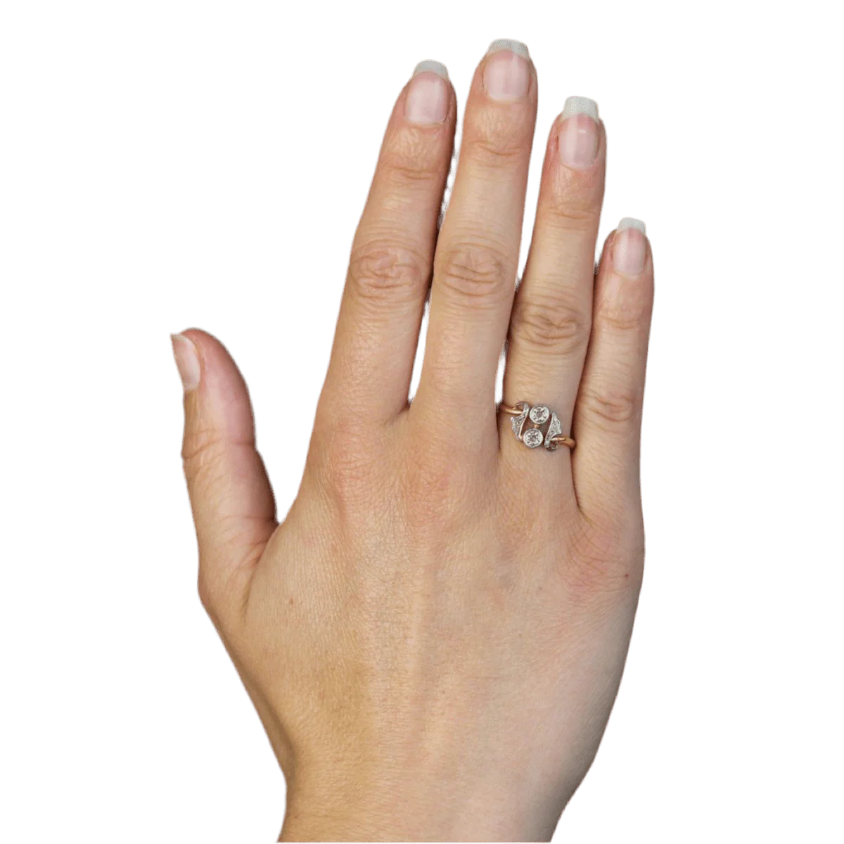 Bague Toi & Moi en or jaune et diamants - Image 2