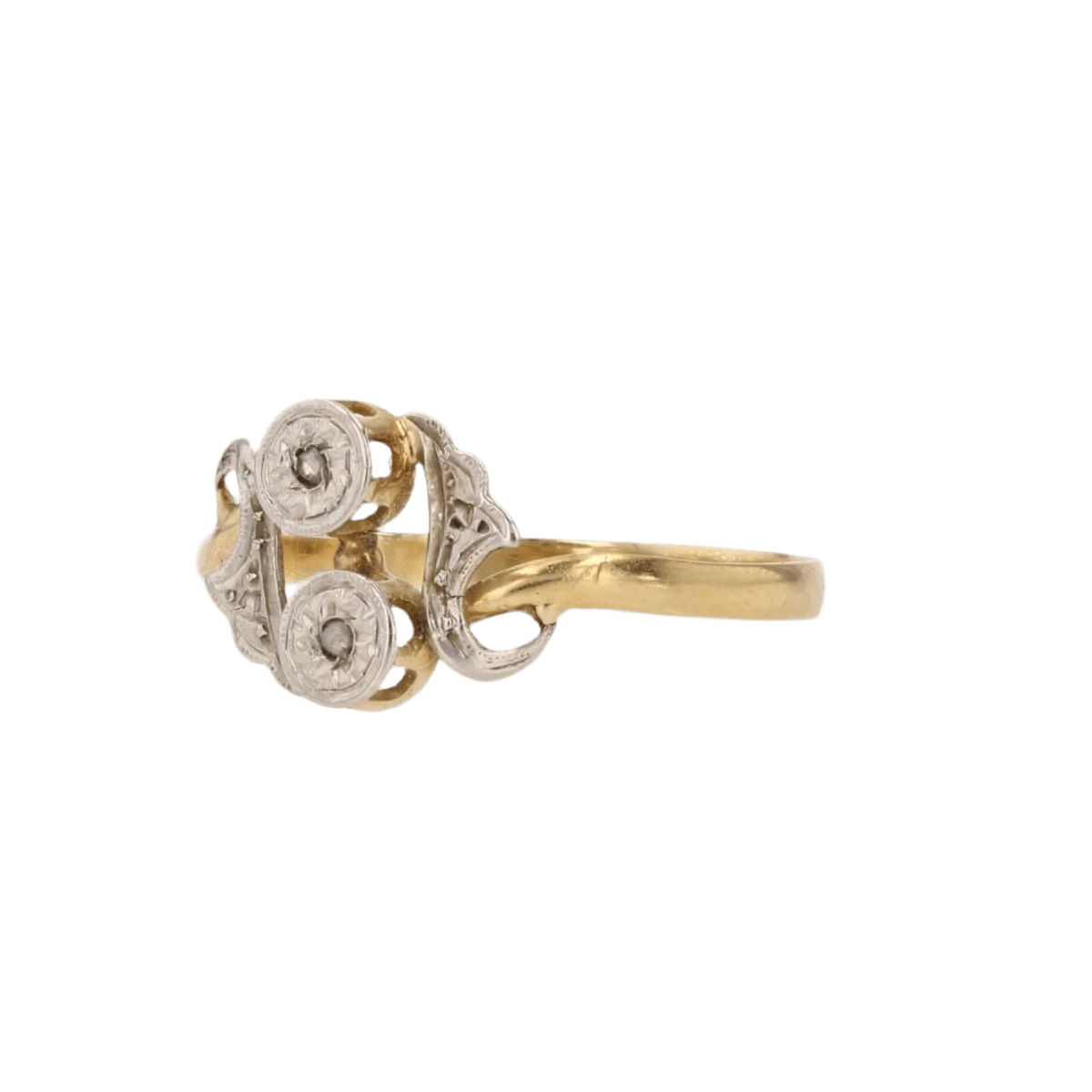 Bague Toi & Moi en or jaune et diamants - Image 3