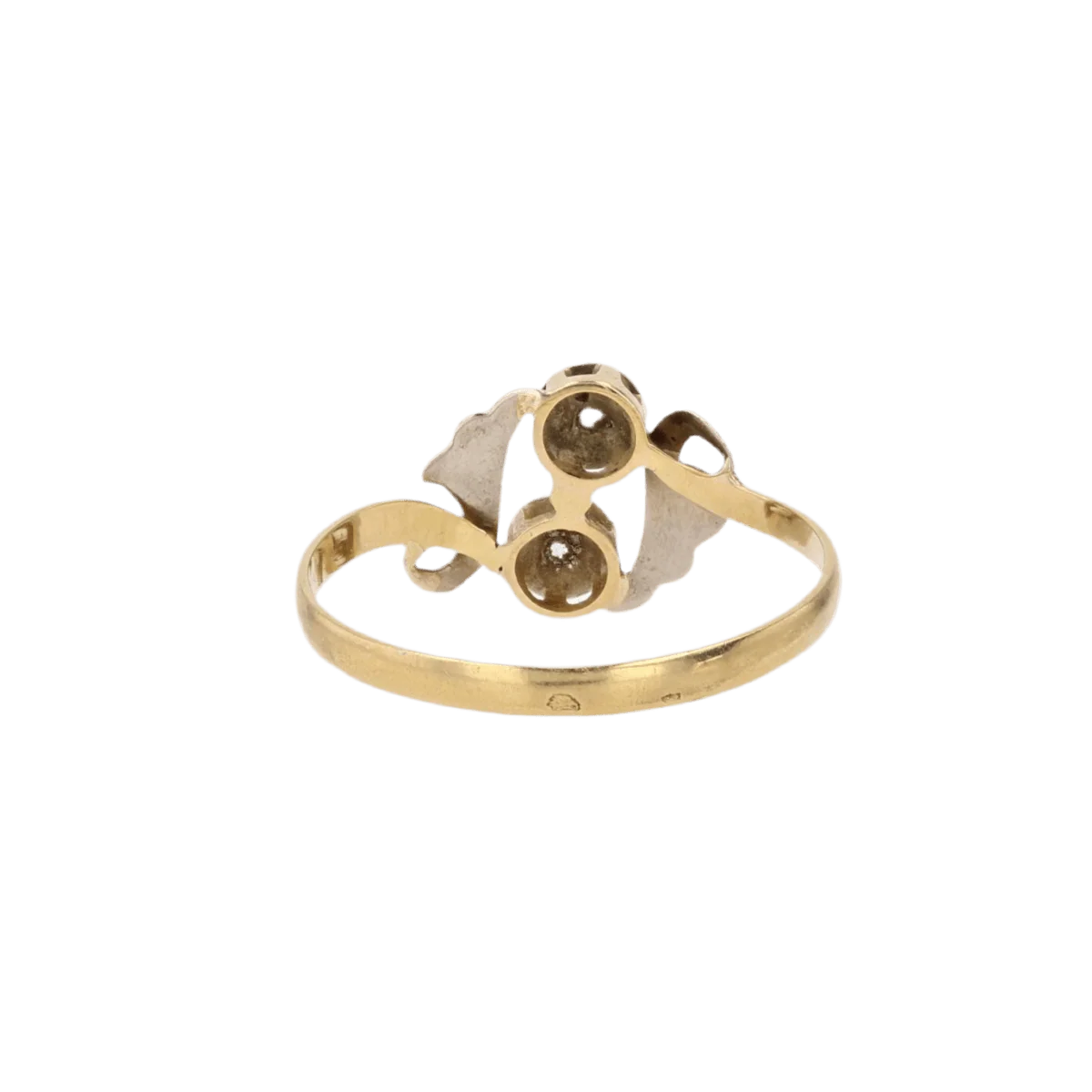 Bague Toi & Moi en or jaune et diamants - Image 4