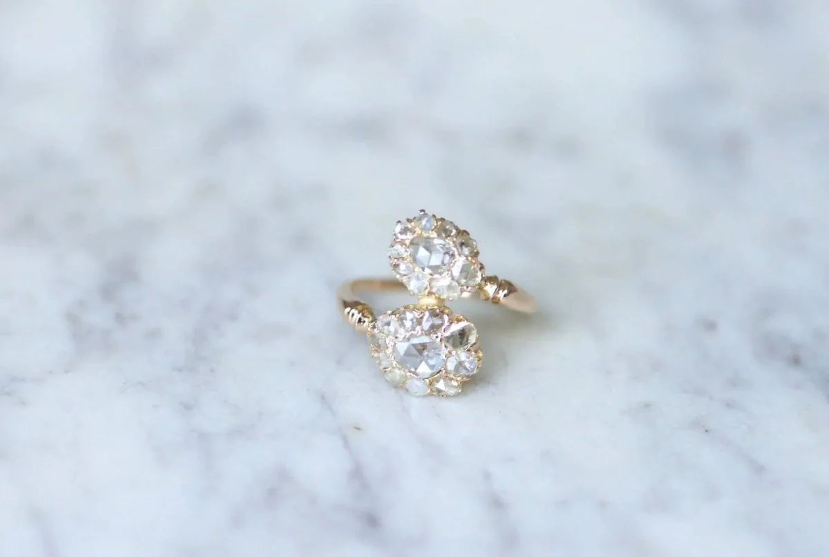 Bague Toi et Moi gouttes diamants - Image 2