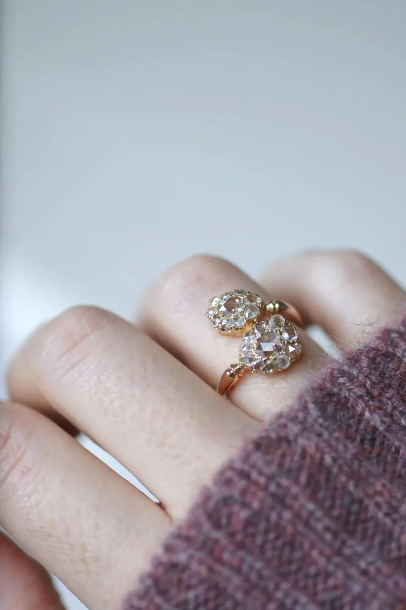 Bague Toi et Moi gouttes diamants - Image 3