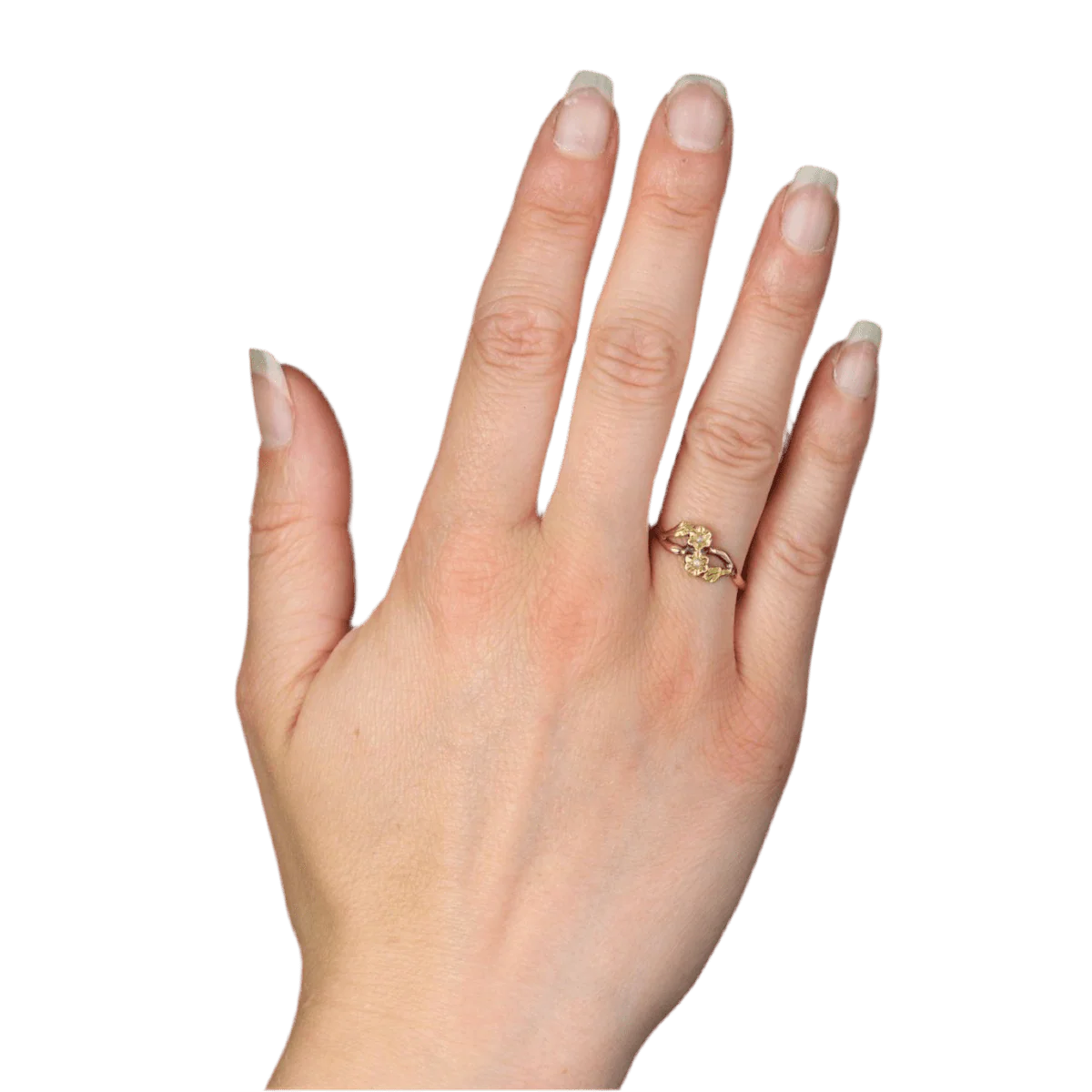 Bague Toi & Moi en or jaune, or rose et perles - Image 2