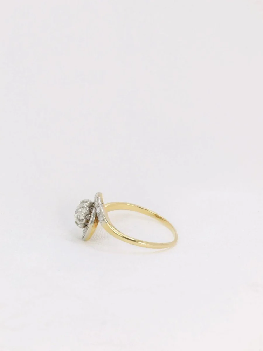 Bague tourbillon en or et diamant taille ancienne - Image 4