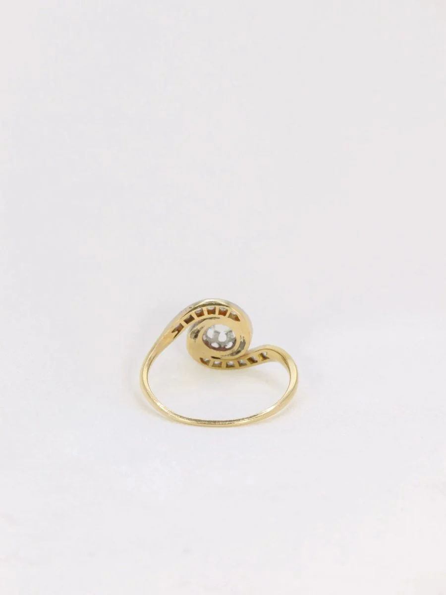 Bague tourbillon en or et diamant taille ancienne - Image 5