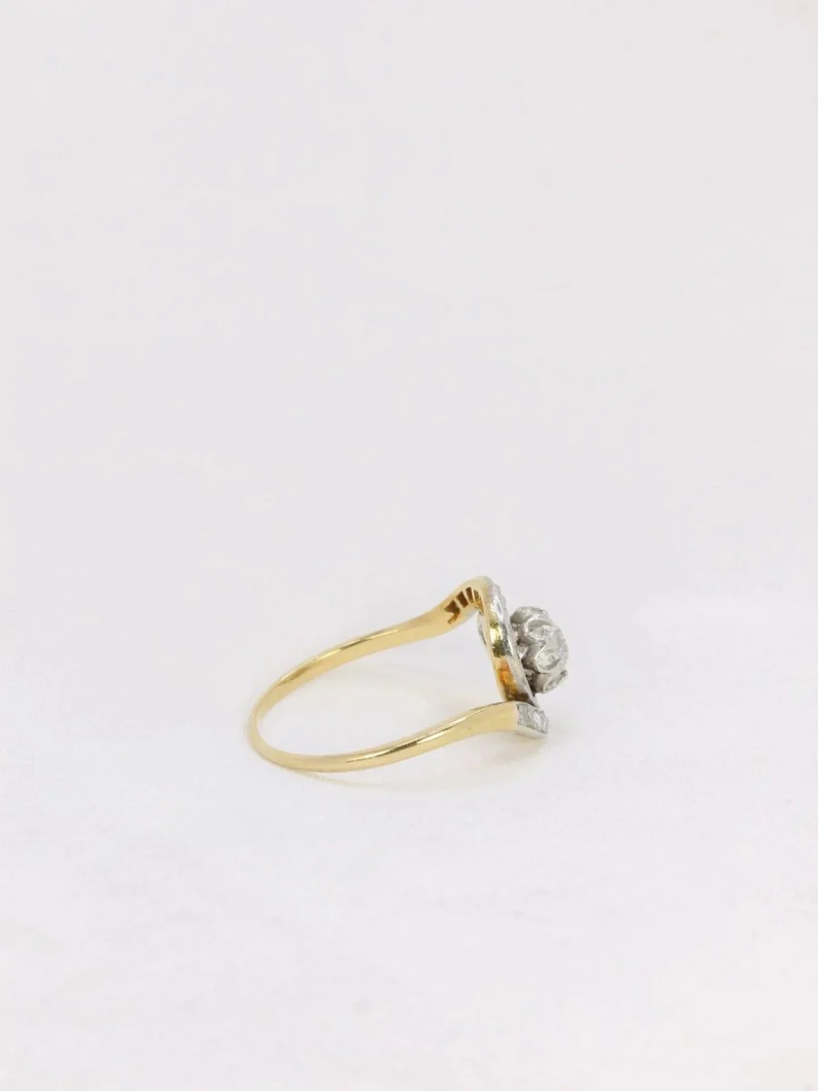 Bague tourbillon en or et diamant taille ancienne - Image 6