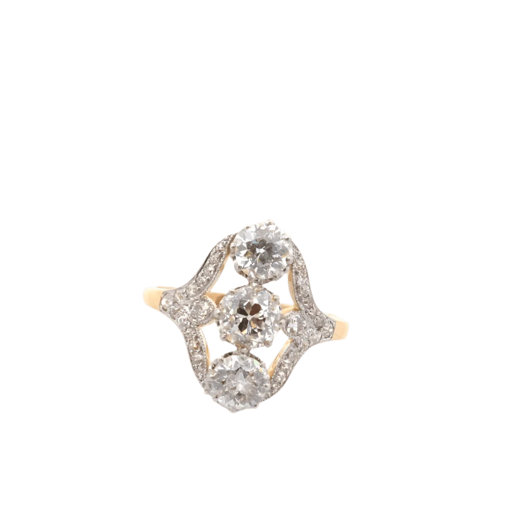Bague Trilogie en or jaune et diamants
