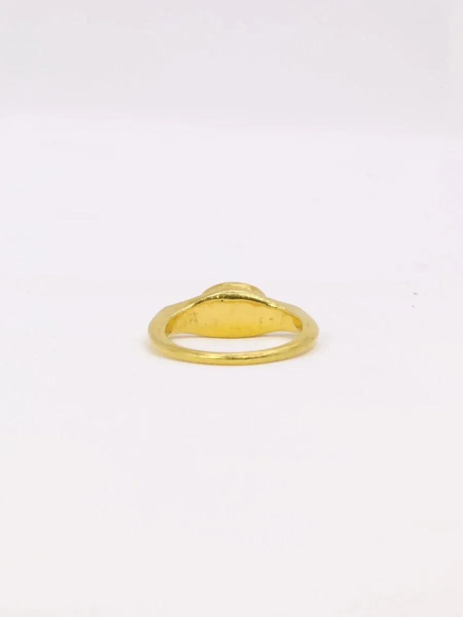 Bague antique intaille romaine sur agate figurant Athena de profil - Image 8