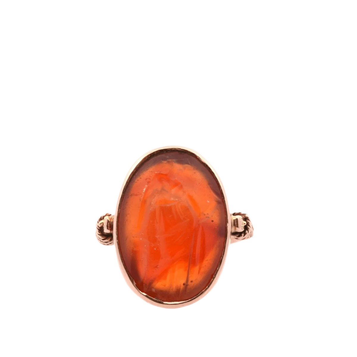 Bague Cocktail en or jaune et cornaline
