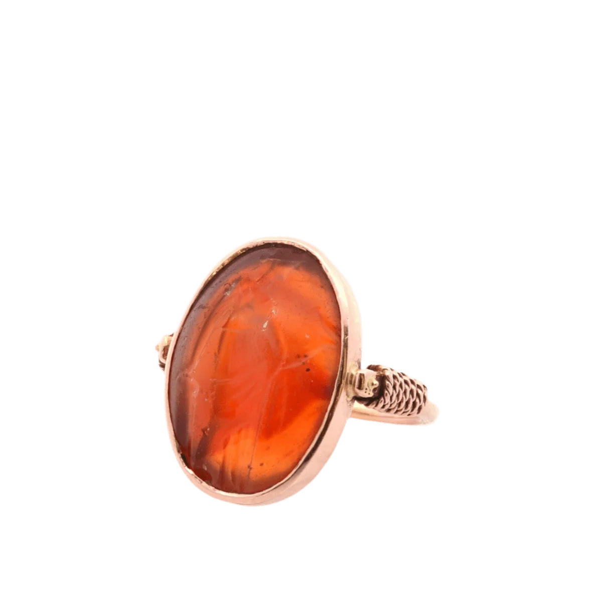 Bague Cocktail en or jaune et cornaline - Image 2