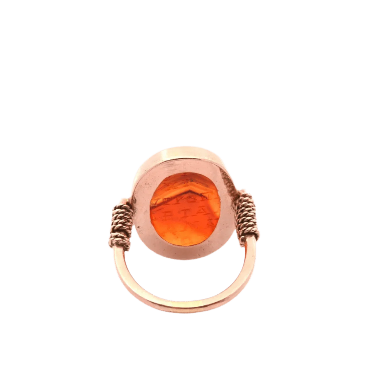 Bague Cocktail en or jaune et cornaline - Image 3