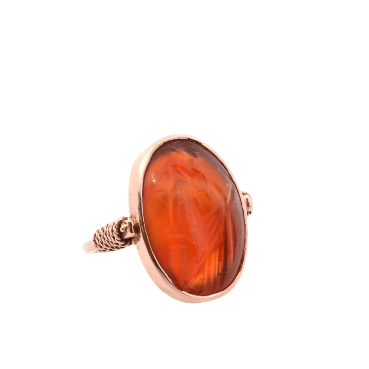 Bague Cocktail en or jaune et cornaline - Image 4