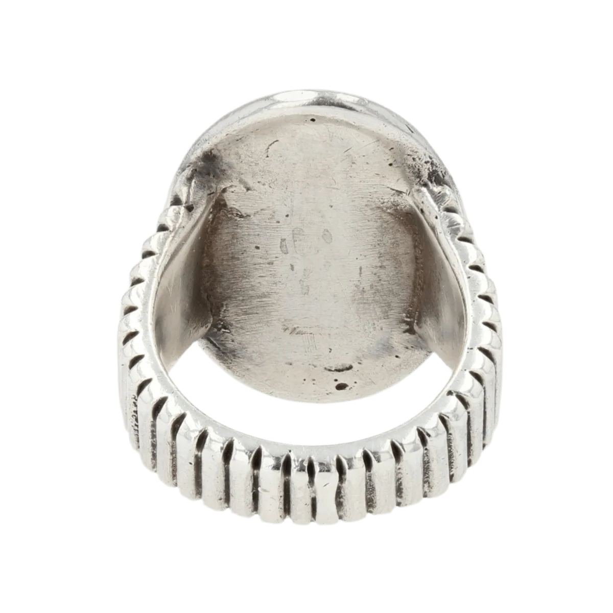 Bague Cocktail en or argent et corail - Image 4