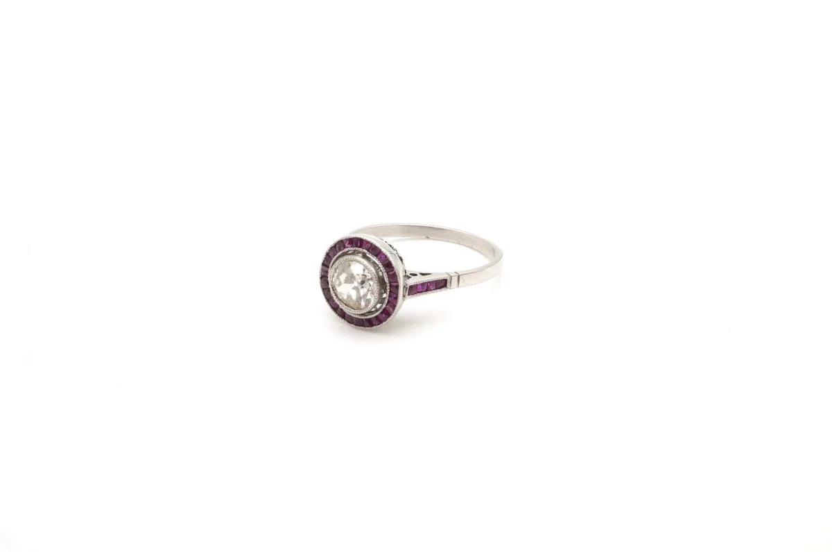 Bague Solitaire Art Déco 1930 diamants en platine - Image 3