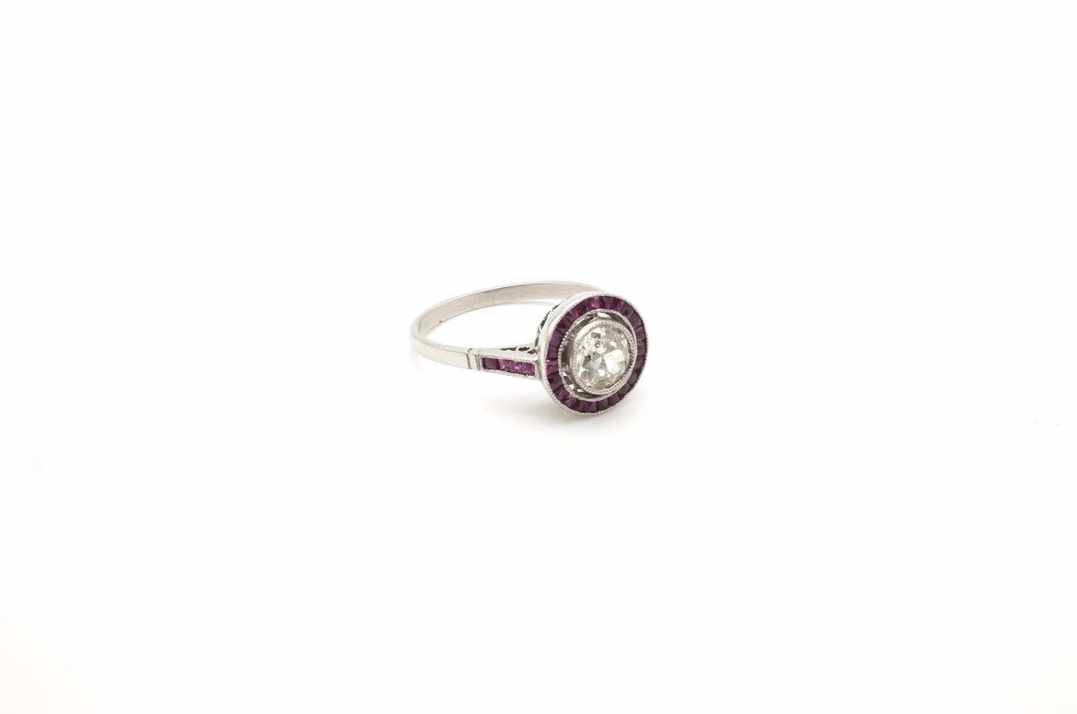 Bague Solitaire Art Déco 1930 diamants en platine - Image 4