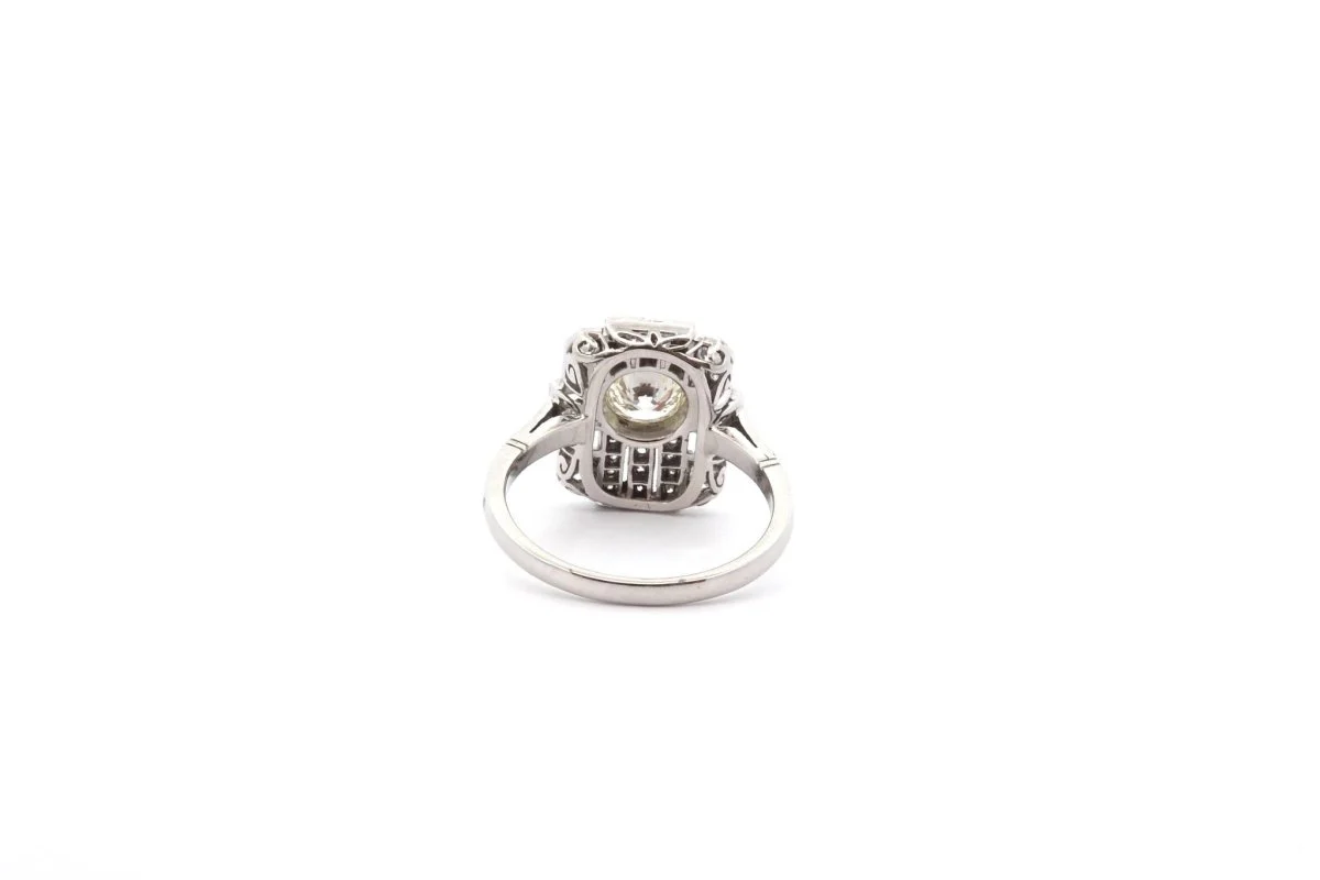 Bague art déco diamant 0,70ct L/SI2 en platine - Image 5