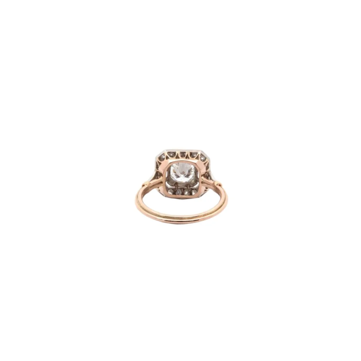 Bague en or jaune, platine et diamants - Image 3