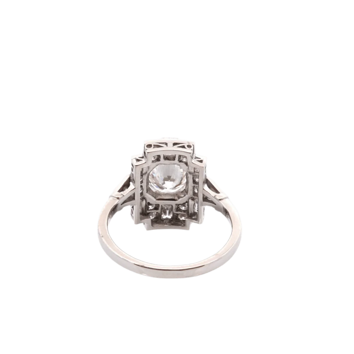 Bague Entourage en platine et diamants - Image 3