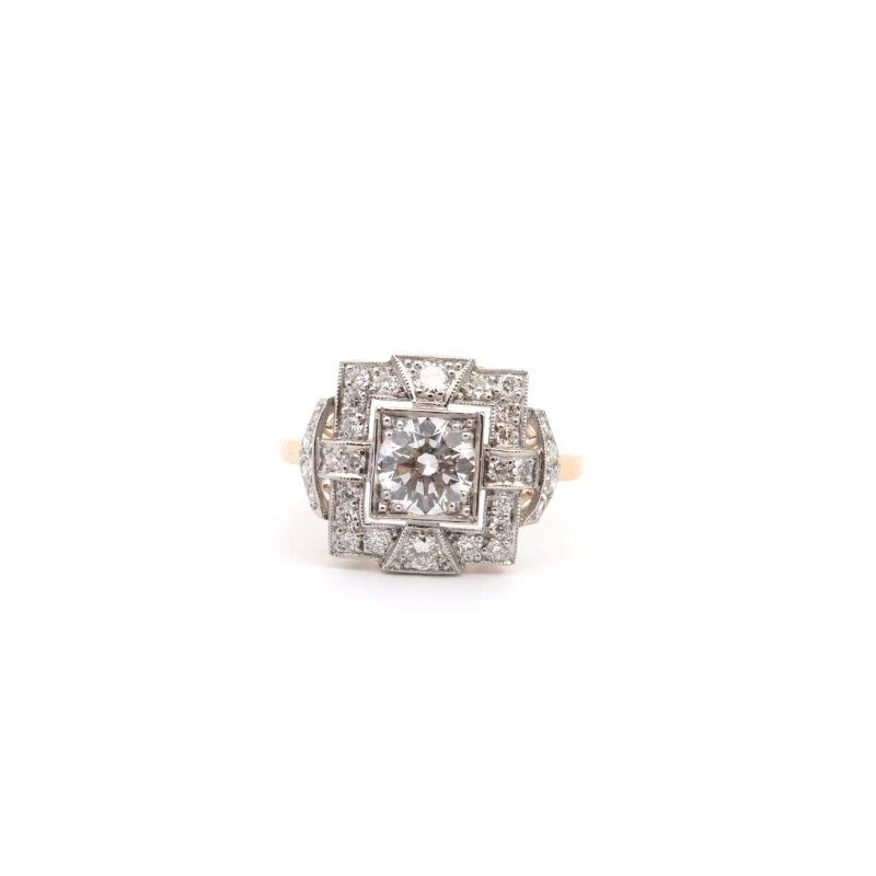 Bague Entourage en or, platine et diamants - Image 2