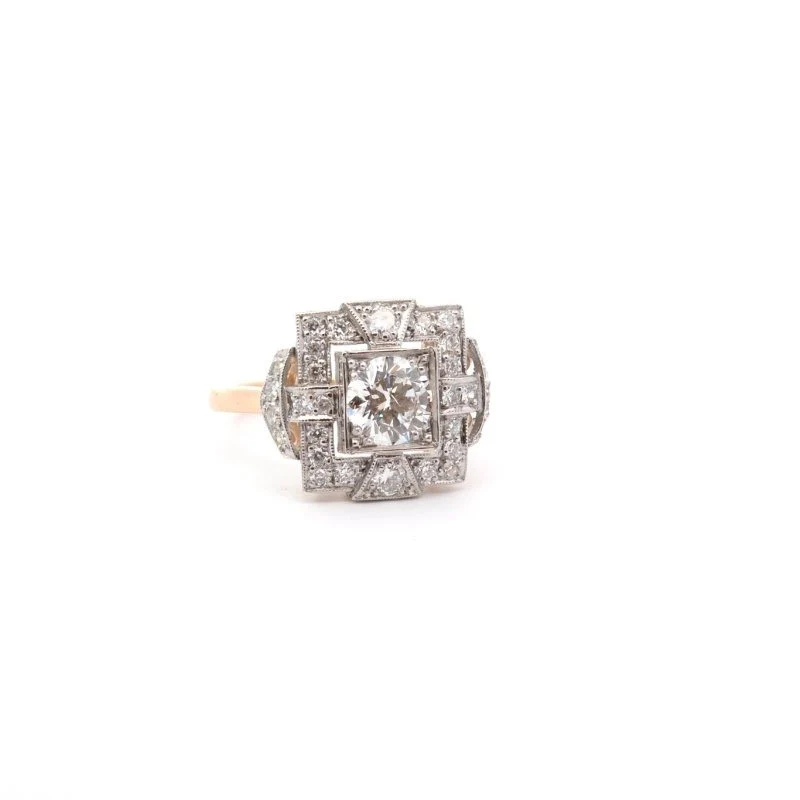 Bague Entourage en or, platine et diamants - Image 4