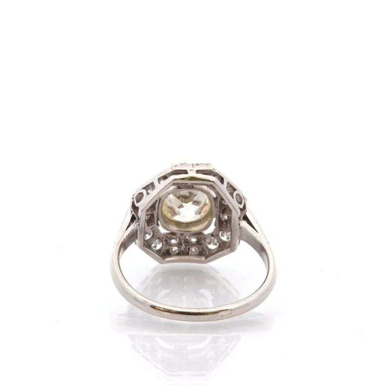 Bague Marguerite en platine et diamants - Image 3