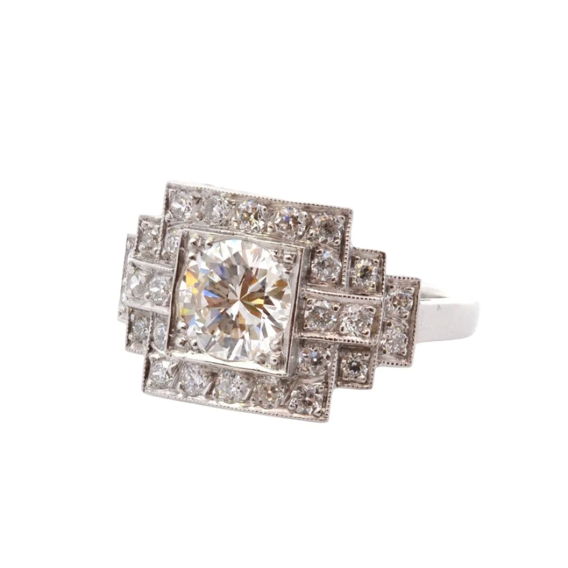 Bague en platine et diamants - Image 2
