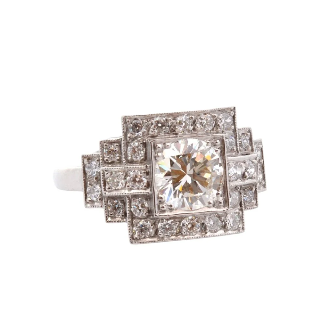 Bague en platine et diamants - Image 4