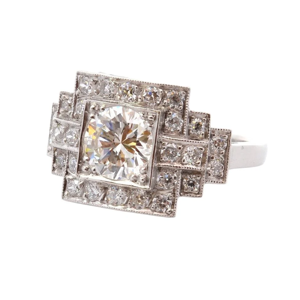 Bague en platine et diamants - Image 5