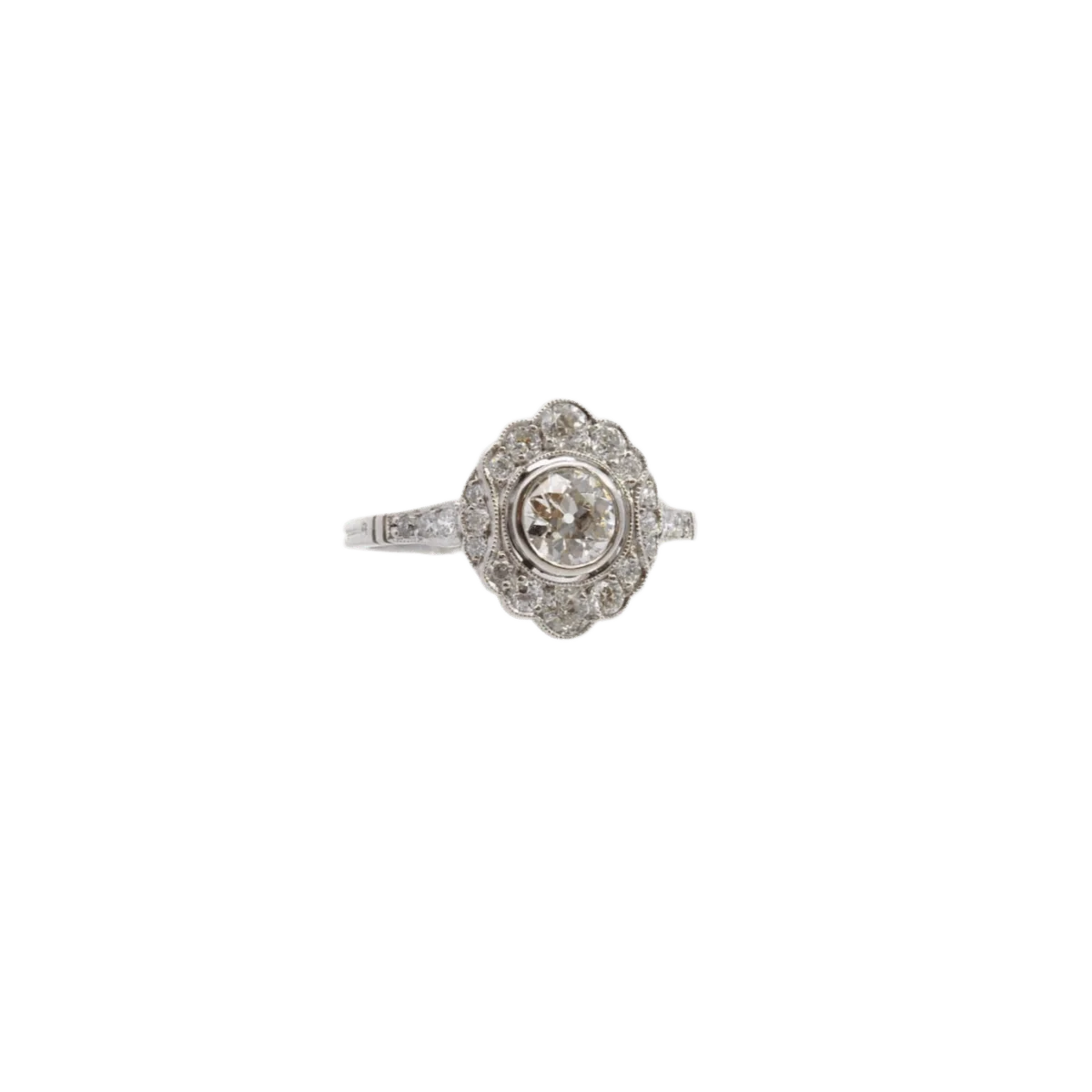 Bague Marguerite en platine et diamants - Image 5