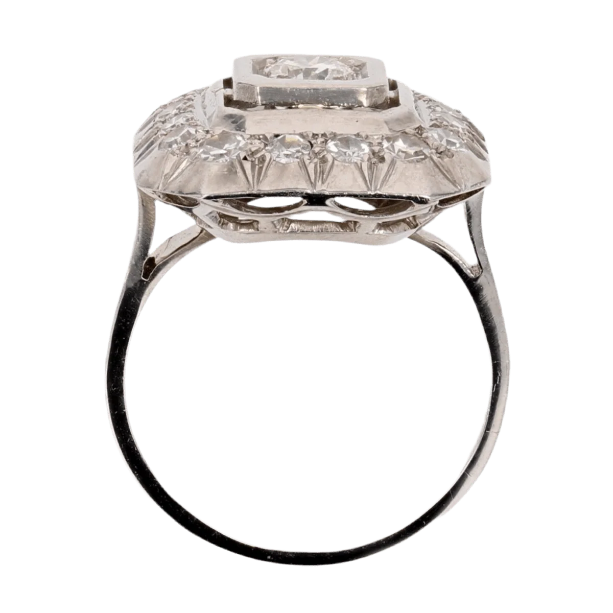 Bague Entourage en or blanc, platine et diamants - Image 6