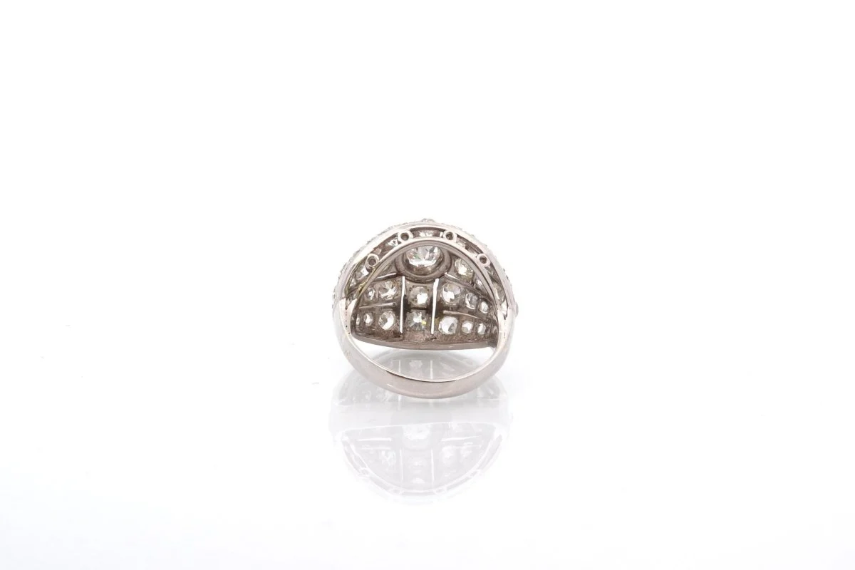 Bague Cocktail en platine et diamant - Image 2
