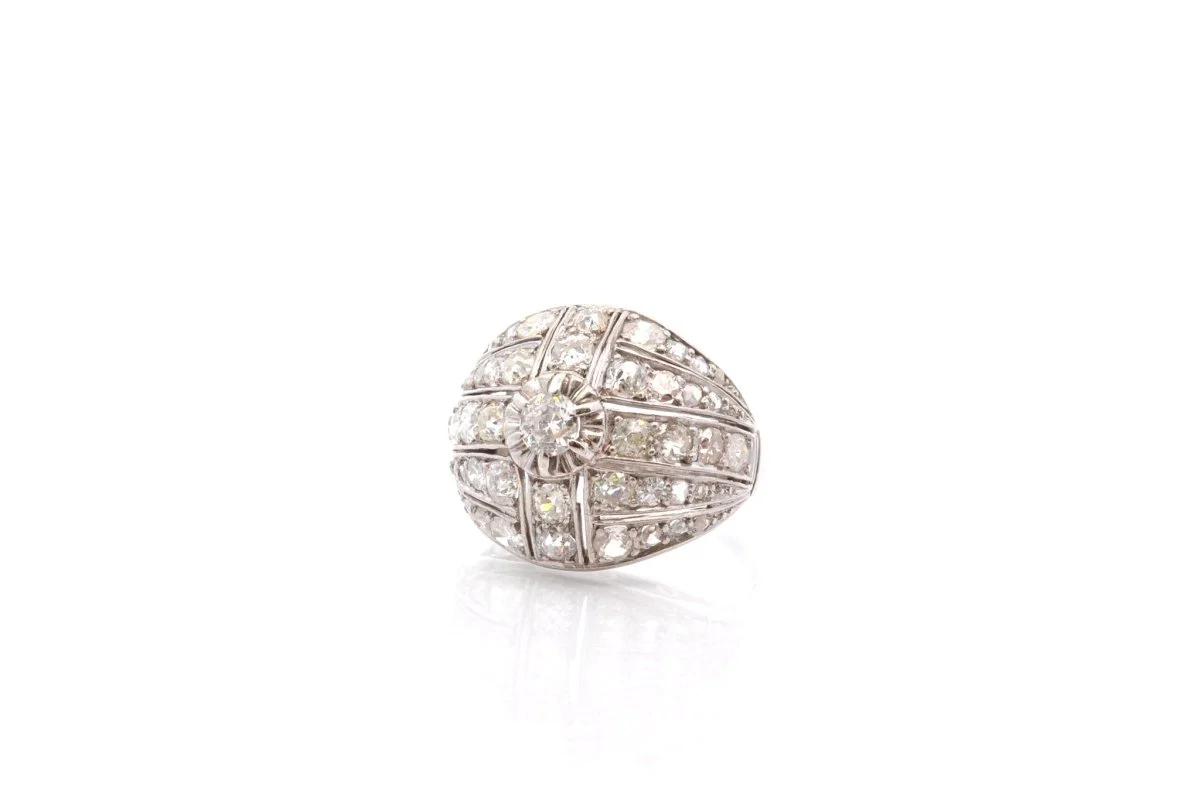 Bague Cocktail en platine et diamant - Image 3