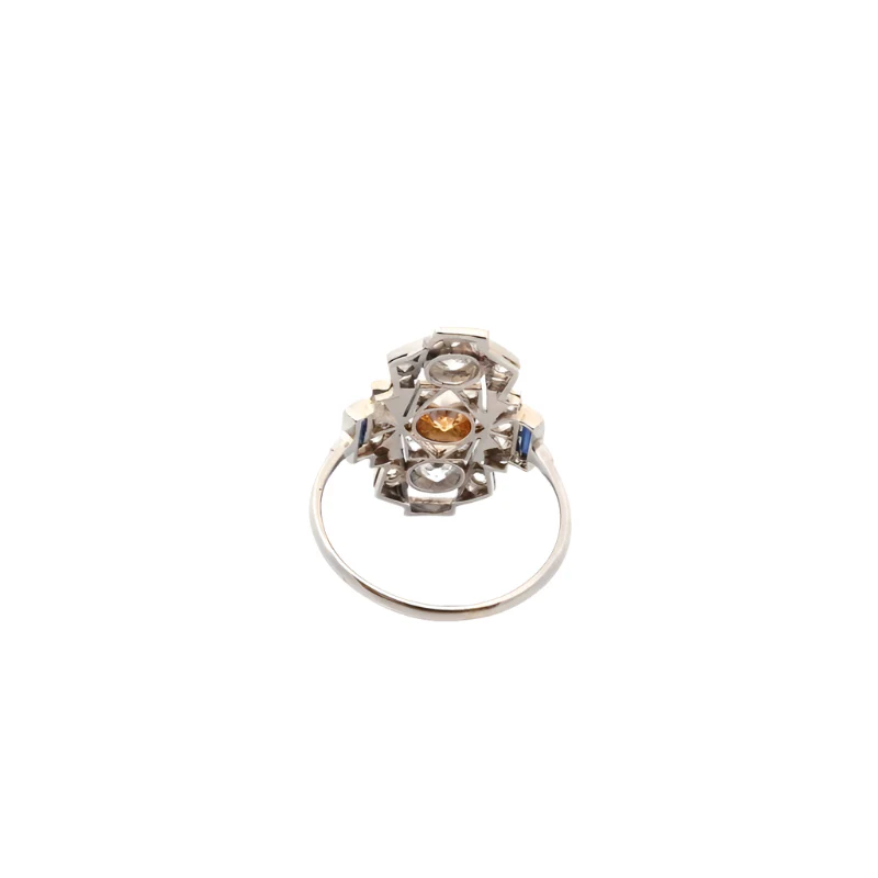 Bague en or blanc, saphirs et diamants - Image 3