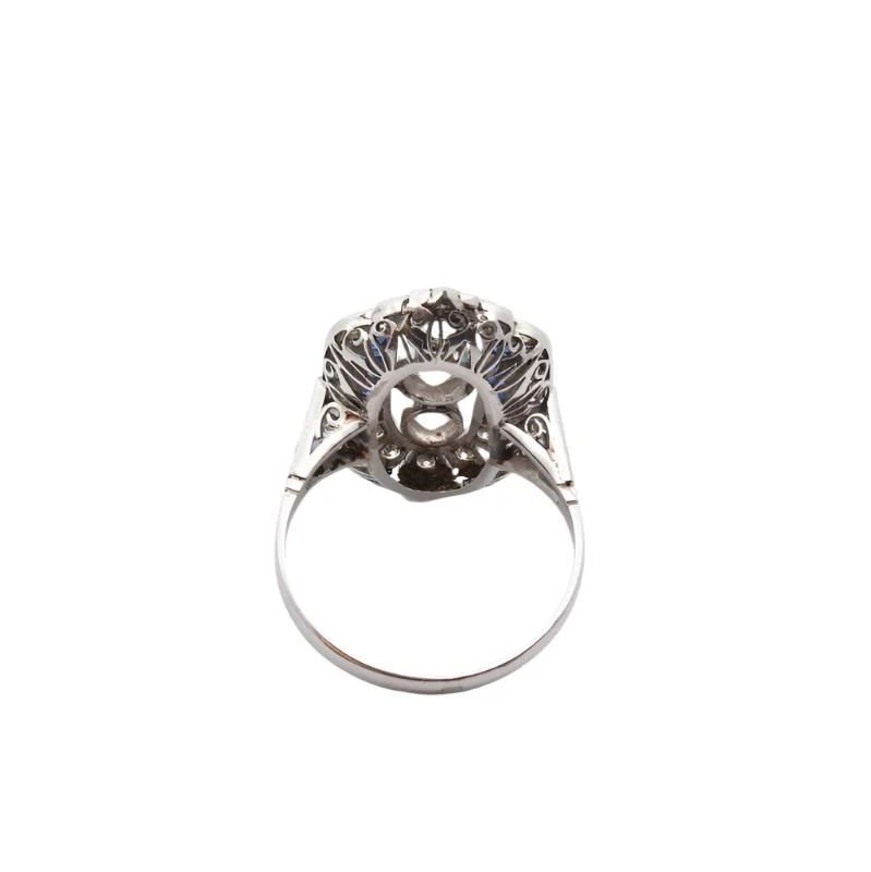 Bague Art Déco en platine, saphirs et diamants - Image 4